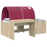 Bed Frame with Tunnel 3 pcs Sonoma Oak and Red Engineered Wood 3423651