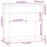 Console Table Black 75x40x75 cm Engineered Wood 834155