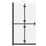 Foldable Walk-in Shower Wall Frosted ESG Glass 90x190 cm 151194