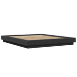 Bed Frame with LED Lights without Mattress Black 160x200cm 3281085