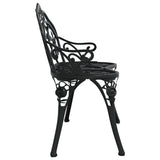 Garden Bench Black Cast Aluminium, Cast Iron Medium 317740