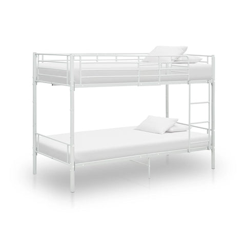 Bunk Bed without Mattress White Metal 90x200cm 287909