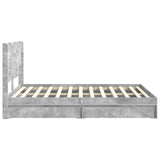 Bed Frame with Storage and Headboard Concrete Grey 150 x 200 cm 3414016