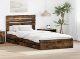 Bed Frame with Drawer Smoked Oak 75 x 190 cm Engineer Wood 3411542