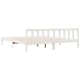 Extra Long Bed Frame without Mattress White 200x220 cm Solid Wood Pine 852455