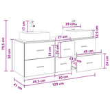 Bathroom Cabinet Set 3 pcs White 49.5 x 41 x 62.5 cm 3405843
