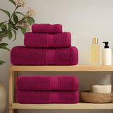 ZNTS 6 Piece Premium Towel Set SOLUND Bordeaux 600 gsm 137556