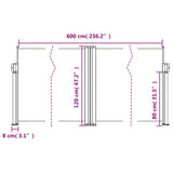 Retractable Side Awning Anthracite 120x600 cm 4004598