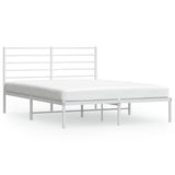 Metal Bed Frame without Mattress with Headboard White 160x200cm 352371