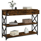 Console Table Smoked Oak 100x28x75 cm Engineered Wood 834192