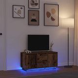 TV Cabinet with LED Lights Old Wood 100x41x50 cm 861416