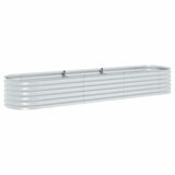 Garden Raised Bed 320x80x44 cm Galvanised Steel Silver 45517