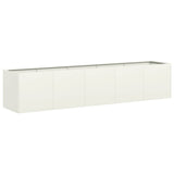 ZNTS Planter White 200x40x40 cm Cold-rolled Steel 860683