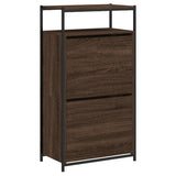 Shoe Cabinet Brown Oak 60x34x112 Engineered Wood 840033