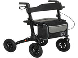 Folding Rollator Walker with Padded Seat, Backrest, Lightweight Walking Frame with Storage Bag, Dual T3398P343467