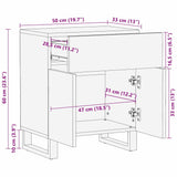 Bedside Cabinet Brown 50 x 33 x 60 cm Solid Acacia wood 4017947