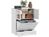 Dog Feeding Station with 2 Storage Cabinets, 2 Elevated Bowls, Side Hooks, Anti-tip Kit for Water T3398P425276