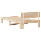 Bed Frame with Headboard Natural 90 x 200 cm Solid Pine Wood 872668