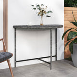 Garden Table Grey 100x50x75 cm Poly Rattan 316653