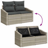 Garden Sofa with Cushion Grey 123 x 62 x 69cm Poly Rattan 42006787