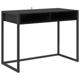 Desk with Storage Black Oak 100 x 50 x 75 cm Engineered Wood 886474