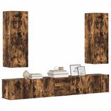5 Piece TV Cabinet Set Smoked Oak Engineered Wood 3114251