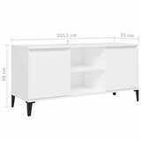 805968 TV Cabinet with Metal Legs White 103,5x35x50 cm