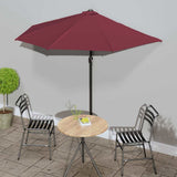 312498 Balcony Parasol with Aluminium Pole Bordeaux Red 270x144x222 cm Half