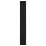 Storage Headboard with LED Black Oak Engineered Wood 3418646