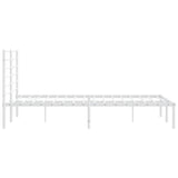 Metal Bed Frame without Mattress with Headboard White 150x200cm 352370