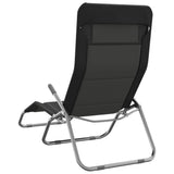 Folding Sun Loungers 2 pcs Black Textilene&Powder-coated Steel 360172