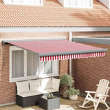 Retractable Awning Red and White 300 x 250 cm Fabric and Metal 3329993