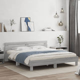 Bed Frame Grey Sonoma Engineered wood, Plywood 160x200 cm 3207537