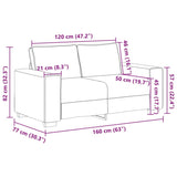 ZNTS 2-Seater Sofa 120 cm Linen 4105165