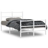 Metal Bed Frame without Mattress with Footboard White 120x200cm 355430