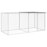 Chicken Cage with Roof Light Grey 203x98x90 cm Galvanised Steel 3189044