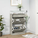 Shoe Cabinet Concrete Grey 63x24x104 cm Engineered Wood 342565