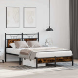 Bed Frame without Mattress Smoked Oak 120x200 cm Engineered Wood 4106888