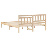 Bed Frame with Headboard Brown 160 x 200 cm Solid Pine Wood 872224