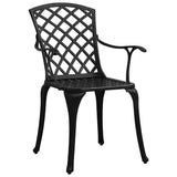 Garden Dining Set Black Cast Aluminium 5 Piece Set Rugged 3216317