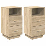 ZNTS Bedside Cabinets 2 pcs with 2 Drawers Sonoma Oak 36x36x68 cm 858583