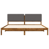 Bed Frame with Upholstered Headboard Natural and Light Grey 3405048