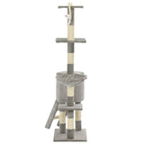 170578 Cat Tree with Sisal Scratching Posts 138 cm Grey
