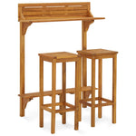 ZNTS 3 Piece Balcony Bar Set Solid Acacia Wood 310254