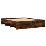 Bed Frame Smoked Oak Engineered wood 160x200 cm Bed Frame 3295643