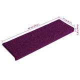 Stair Mats 15 pcs 65x21x4 cm Pink Rectangular Edge 326203