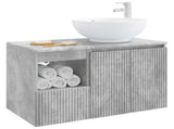 Bathroom Furniture Set 2 pcs Concrete Grey Engineered Wood 3404087