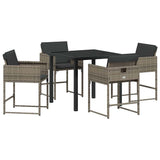 Garden Dining Set with Cushion 5 pcs Grey Poly Rattan 3380012