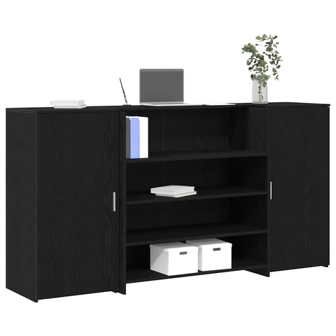 Reception Desk Black Oak 200x50x103.5 cm Engineered Wood 3324179