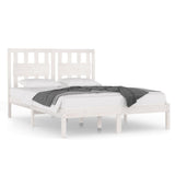 Bed Frame without Mattress White Solid Wood Double 3103909